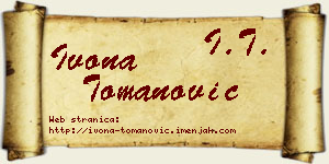 Ivona Tomanović vizit kartica